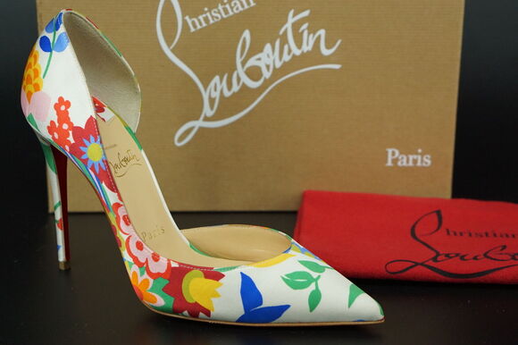 Christian Louboutin Shoes - Christian Louboutin Iriza 100mm Crepe Satin Bloomy Pointy d'orsay Pumps SZ 38
